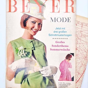 5/1963 "Beyer Mode" Mai Vintage Fashion Magazine, sewing patterns and instruction