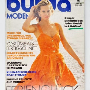 50+ Schnittmuster, 6/1992 Burda Moden Jahrgang Mode Magazin , Schnittmuster und Anleitung