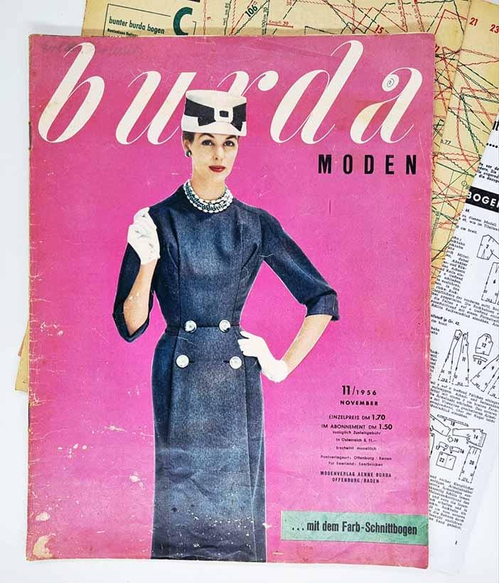 85+ patterns, 11/1956 Burda Moden November Vintage Fashion Magazine, sewing patterns and instruction