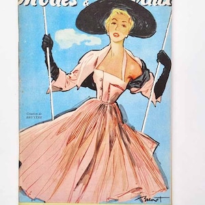 6/1952 "Modes & Travaux" June Vintage Fashion and Lifestyle magazine