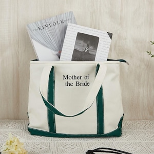 Personalisierte gestickte Mutter der Braut-Einkaufstasche, Mutter der Bräutigam-Reise-Einkaufstasche, Brautparty, benutzerdefinierter Text-Tote