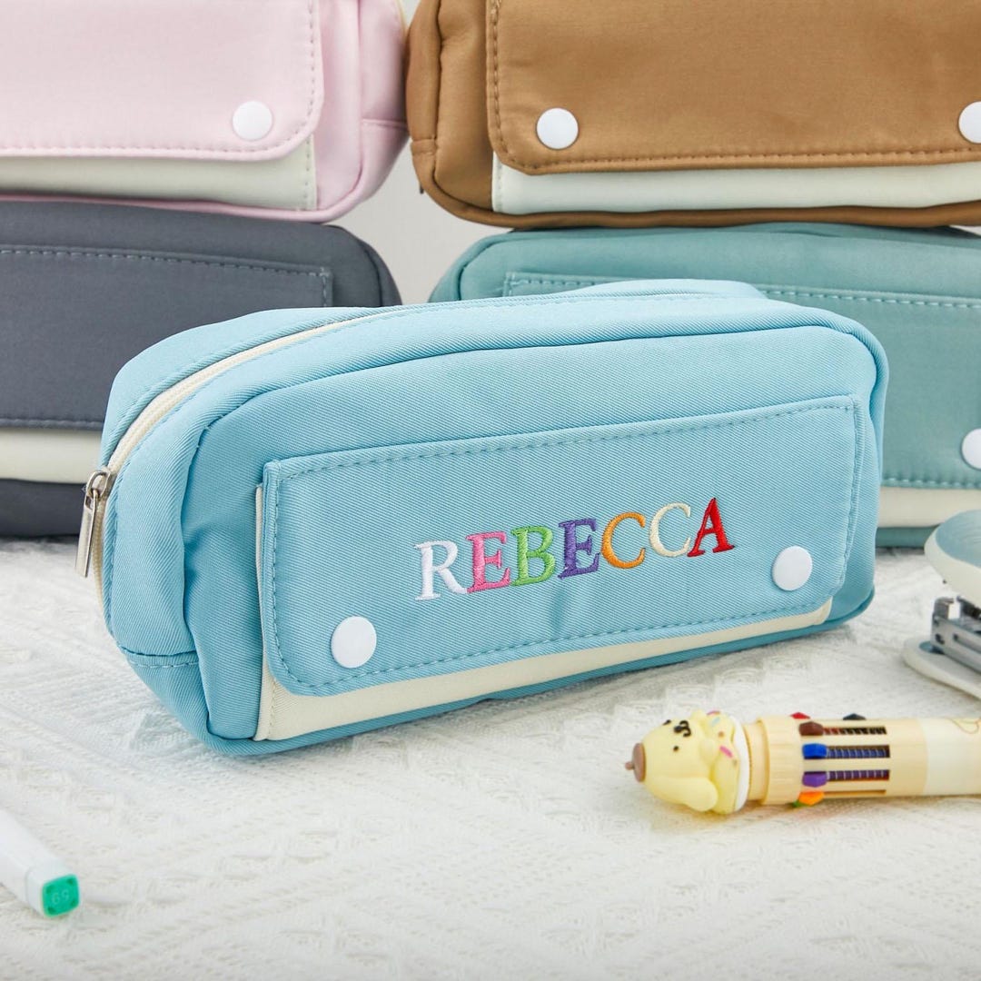 Preppy Pencil Case for School Supplies, Colourful Big Capacity