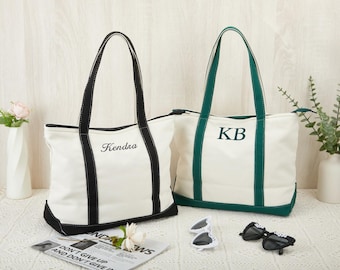Custom Embroidered Tote Bag, Name Tote Bag, Personalized Bridesmaid Tote Bag, Bridesmaid Gift, Chic Beach Bag, Bachelorette Gift