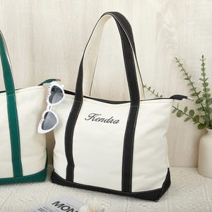 Sac fourre-tout personnalisé brodé, sac fourre-tout personnalisé avec fermeture éclair, cartable, sac de voyage, cadeau pour maman, cadeau pour elle, cadeau personnalisé