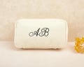 Custom Personalized Embroidered Travel Cosmetic Toiletry Bag, Bridal Shower Gift, Mother's Day Coquette, Monogram Toiletry Makeup Bag product logo