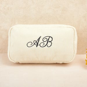 Op maat gemaakte geborduurde cosmetische toilettas voor reizen, vrijgezellenfeestcadeau, Moederdagcoquette, make-uptas monogram toilettas