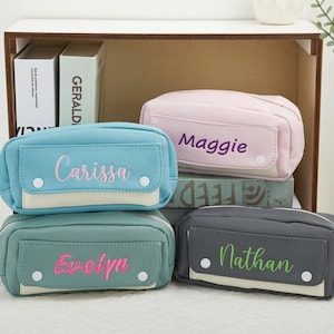 Trousse preppy personnalisée, adorable trousse kawaii, trousse colorée grande capacité, joli organiseur de papeterie, fournitures de bureau