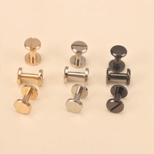 Viti Chicago in ottone per pelle, viti piatte, rivetti, perni per cinture, rivetti per chiusure in pelle