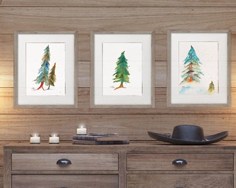 NEW, Snowy Tree prints, 8 x 10, YOU choose your prints, log cabin prints, nature, nature prints, rustic prints