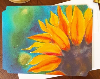 Sunflower Blaze, 4 x 6 notecard, blank inside