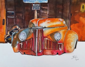 Studebaker/Women Are Always Right, Original Watercolor Painting