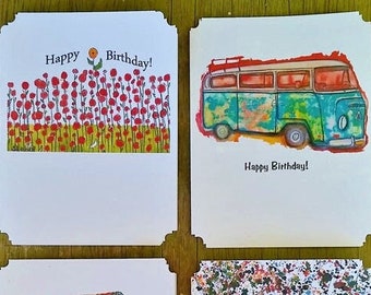 Happy Birthday, Assorted #3, Notecard set, Boxed Set of 8