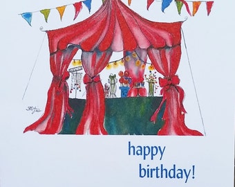 Little Big Top, Happy Birthday, Notecard, blank inside