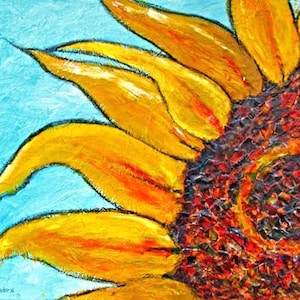 The Sunflower, ORIGINAL Mixed Media Painting, 24 x 30 image 1