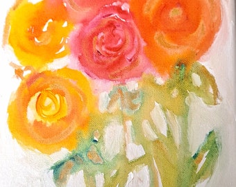Spring Floral with Gold, Original Painting