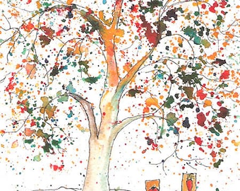 Time to Plant Tree 4 x 6 print of watercolor