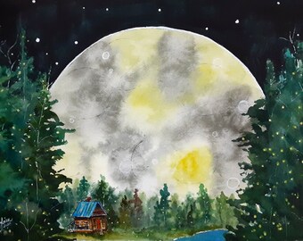 NEW, Stars and Fireflies, Notecard, blank inside