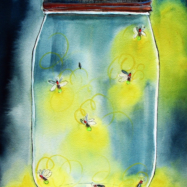 Jar and Fireflies, 8 x 10 PRINT