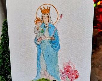 Mary and Baby Jesus, 4 x 6 Notecards set, blank