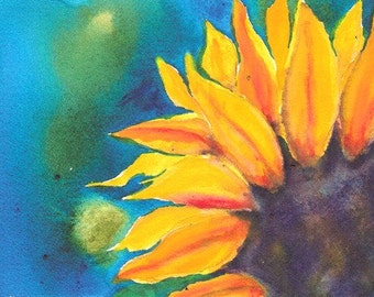 Sunflower Blaze, 8 x 10, PRINT, signed