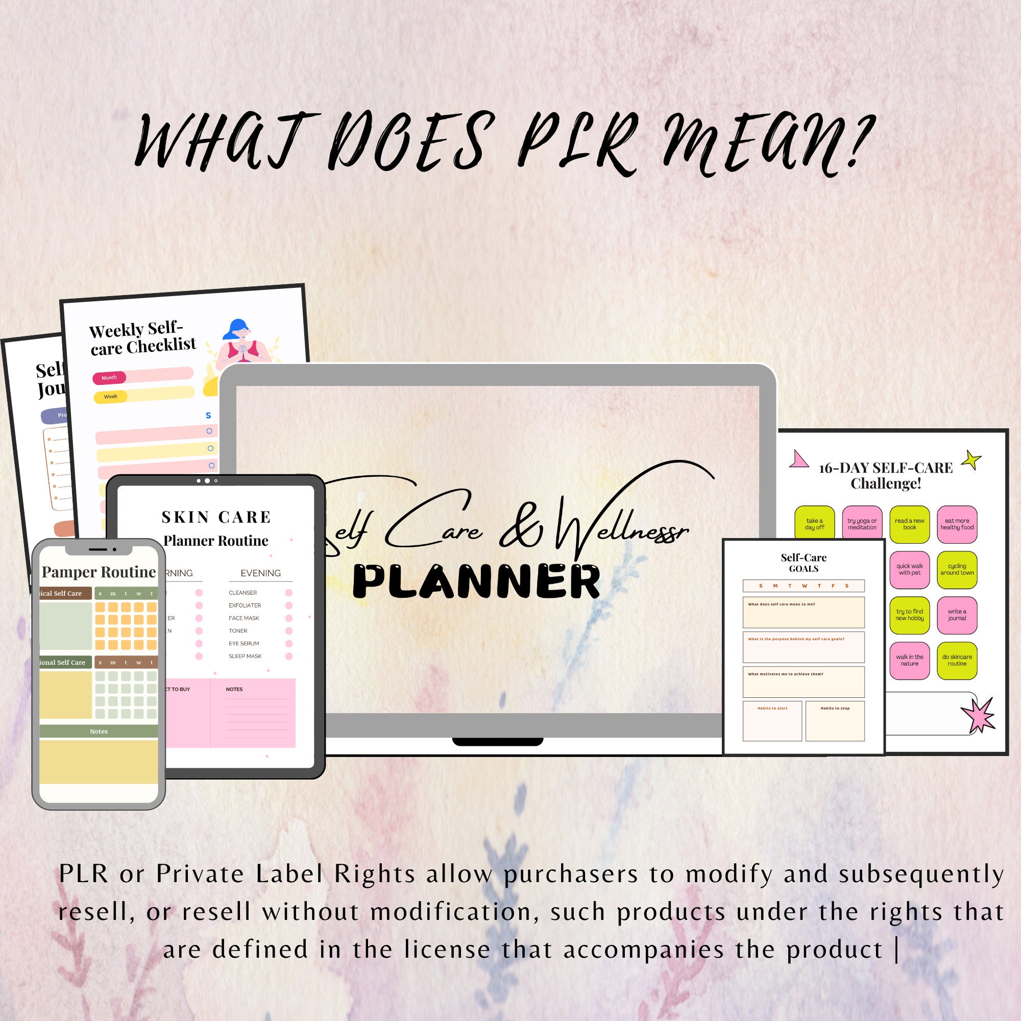 PLR Wellness & Self-care Planner | Printable | Editable Canva Template ...