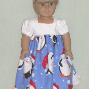Handmade Doll Clothes Nightgown fits 18 inch American Girl My Life and Our Generation Dolls Penguin