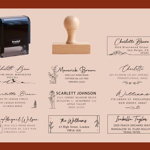 Tampon d'adresse, Tampon d'adresse personnalisé, Tampon auto-encreur haut de gamme, Cadeau de fiançailles, Cadeau de pendaison de crémaillère, Tampon en bois, Tampon de famille