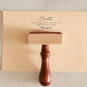 Tampon d'adresse, Tampon d'adresse personnalisé, Tampon auto-encreur haut de gamme, Cadeau de fiançailles, Cadeau de pendaison de crémaillère, Tampon en bois, Tampon de famille
