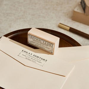 Adresstempel retour, stempel aangepaste adres, Premium zelfinkt, verlovingscadeau, housewarmingcadeau, houten stempel, familiestempel
