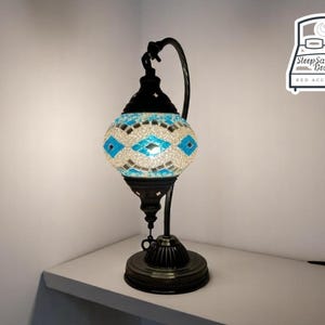 Decorative Mosaic Table Lamp | Handmade Colorful Lantern | Bedroom Night Light | Warm Ambient Home Decor | Gift for Living Room
