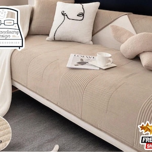 Dikke zachte bankhoes | Antislip bankbeschermer | Duurzame meubelbeschermer voor huisdieren | Minimalistisch kussenschild | Gezellig interieuraccent