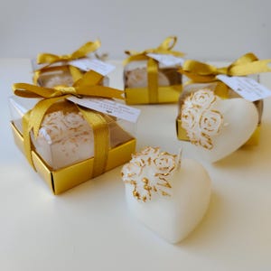 Herz Rose Kerze Gefälligkeiten: Personalisierte Hochzeit, Braut, Dusche Geschenke