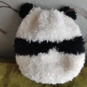 Bolsa de billetera Panda Crochet Zero, bolsa de monedero de monedas, bolsa linda de AirPods, bolsa de llaves tejidas, regalo para ella