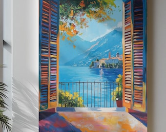 Lake Como View Henri Matisse Style Print, Fauvism Painting