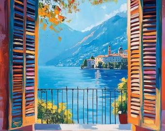 Lake Como Print, Henri Matisse Style, Fauvism Painting