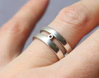 Ring band made of sterling silver, Double band, Strips ring, Unisex, simple, made to order, Handmade  rings