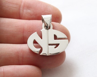 Pendentif monogramme argent sterling