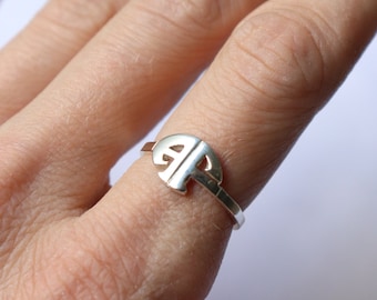 Bague Monogramme personnalisée - Argent sterling - Police monogramme ovale avec n’importe quelle initiale