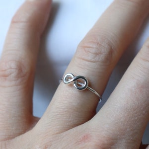 Stacking initial, letter, heart or infinity ring, Sterling silver, Personalized ring, Made to order image 3