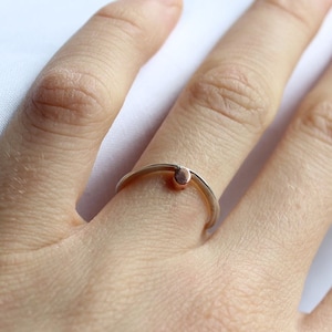 Stacking ring small Dot, Sterling silver and copper, Made to order in your size image 1