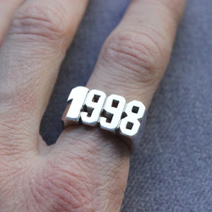 Date Ring, Number Ring, Year Ring, Custom Number Ring, Sterling Silver Ring, Personalized Number Ring, Christmas Gift, Birthday Gifts