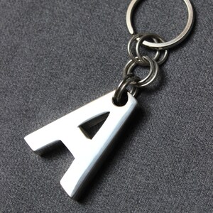 Letter Keychain Custom made of Sterling silver, Made to order, Custom Letter, Keychain Personalized Initials image 4