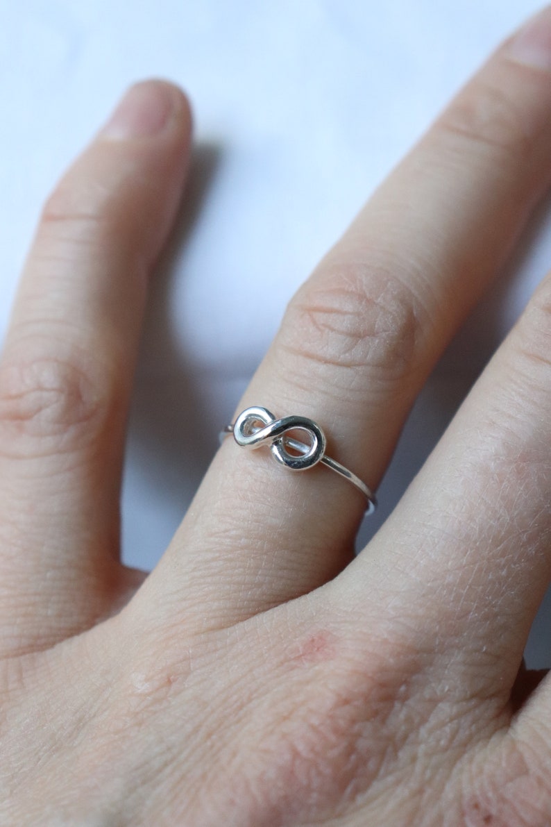 Stacking initial, letter, heart or infinity ring, Sterling silver, Personalized ring, Made to order image 3