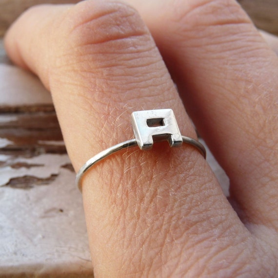 Initial Ring Sterling Silver Made to Order Custom Ring Etsy