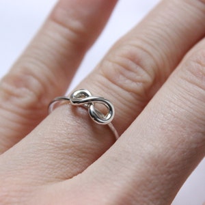 Stacking initial, letter, heart or infinity ring, Sterling silver, Personalized ring, Made to order image 1