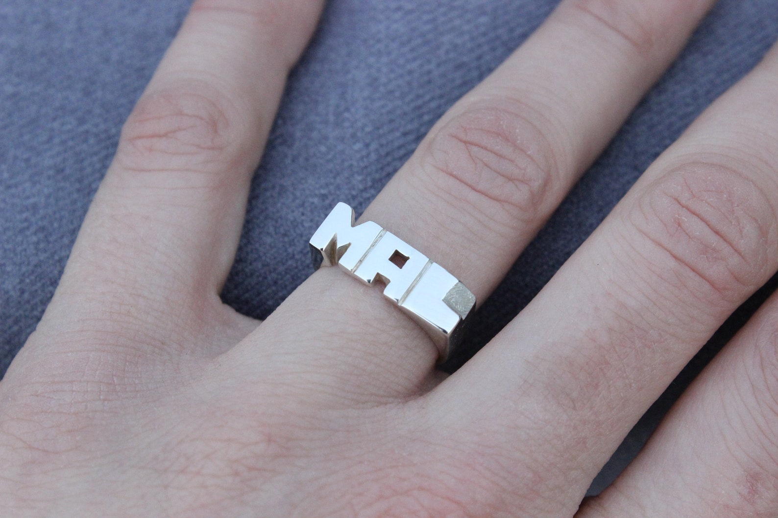 Personal Ring Sterling Silver Ring Name Ring Etsy