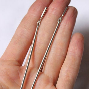 Long Sterling Silver Earrings Silver Stick Earrings Long Bar Earrings Silver Stick Dangle Earrings image 6