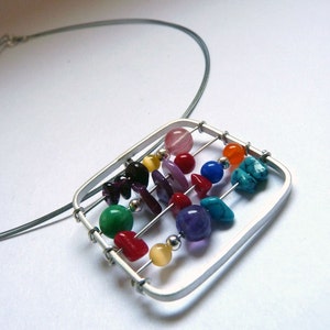 Small Abacus Colorful Sterling silver Perfect gift for a teacher image 5