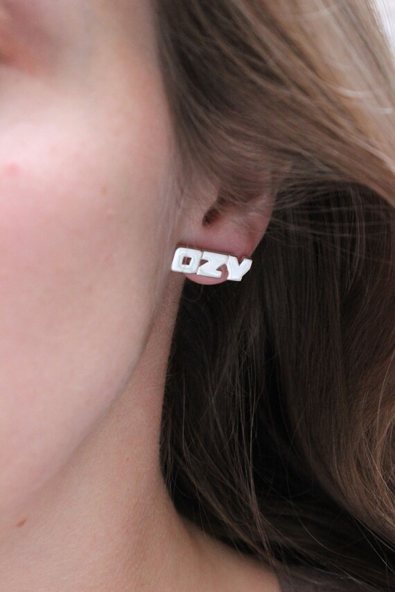 Word earrings deals