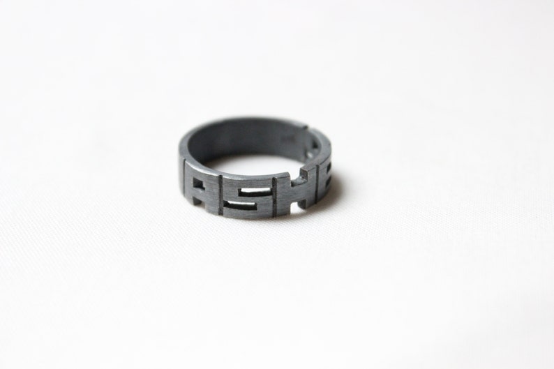 Name Ring 925 Sterling Silver Personalized Name Ring with Name of Your Choice Black patina